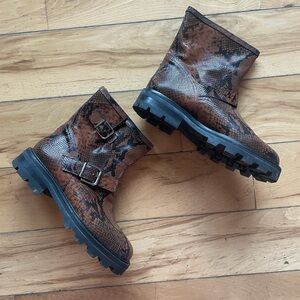 Jimmy Choo Moto Booties Size 41/9.5-10 Brown Black